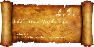 Lőrincz Valéria névjegykártya